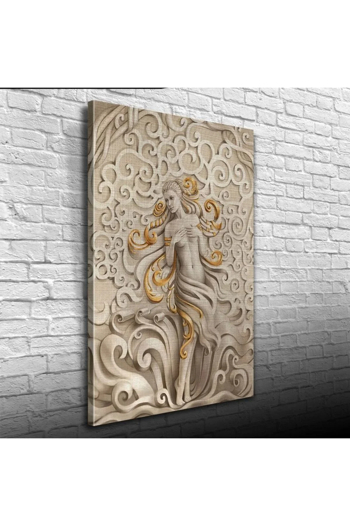 Venüs , Gri ve Altın Rengi Dekoratif Kanvas Tablo 50 x 70