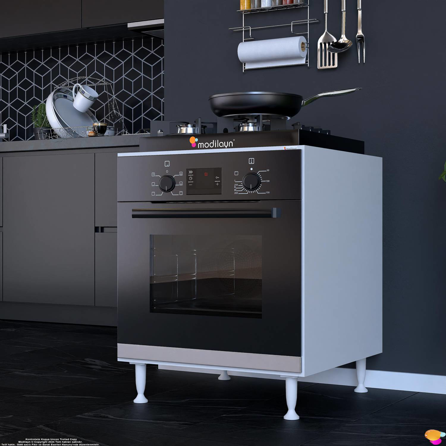 Vera 60 cm Ankastre Fırın ve Ocak Altı Modülü Beyaz Mutfak Dolabı Vera 60 cm Ankastre Fırın ve Ocak Altı Modülü Beyaz Mutfak Dolabı - Görsel 4