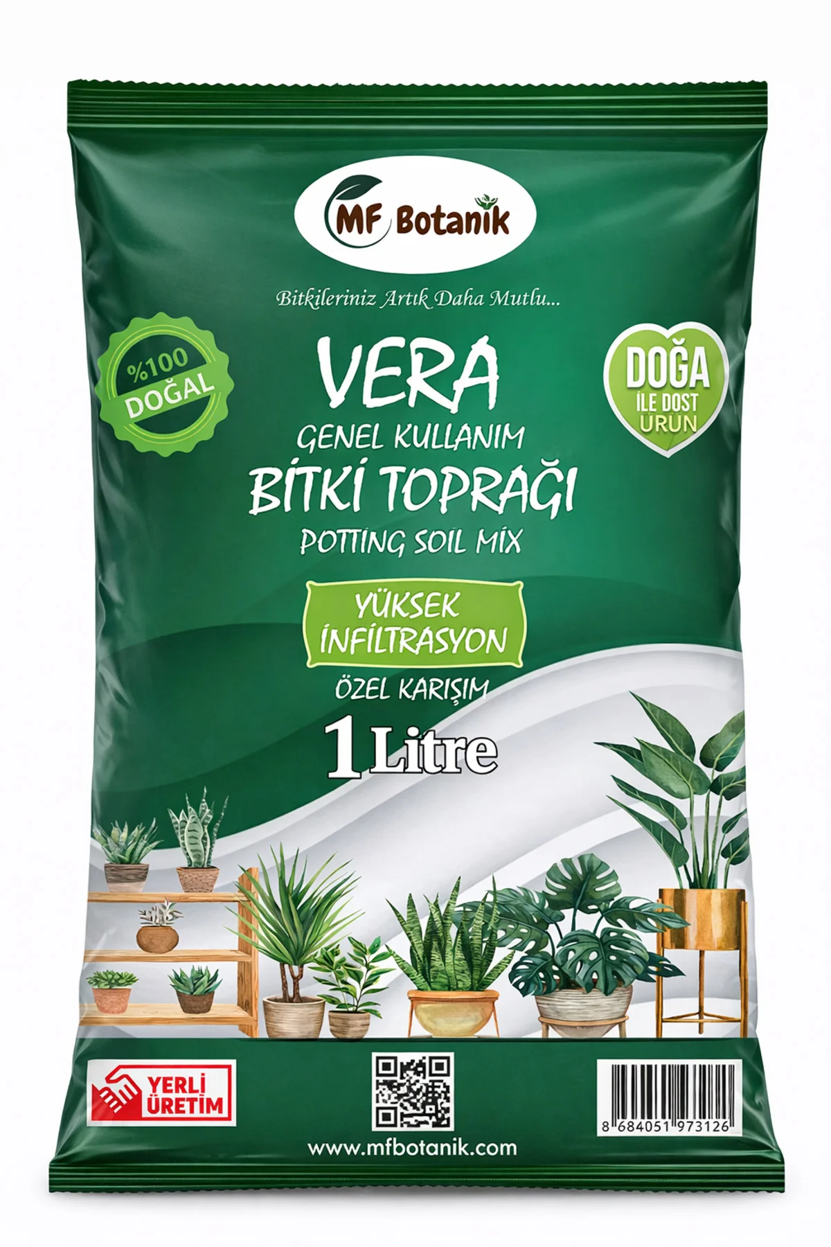 Vera Genel Kullanım İthal Bitki Toprağı 20 Litre – İthal Yosun Torf, Cocopeat, Pomza ve Perlit