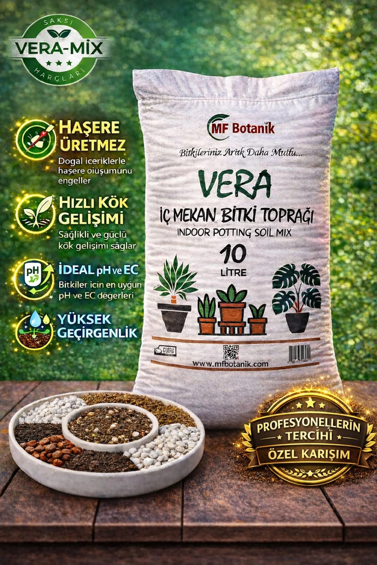 Vera Özel Karışım Iç Mekan Bitki Toprağı 10 Litre Çiçek Toprağı Toprak Harcı