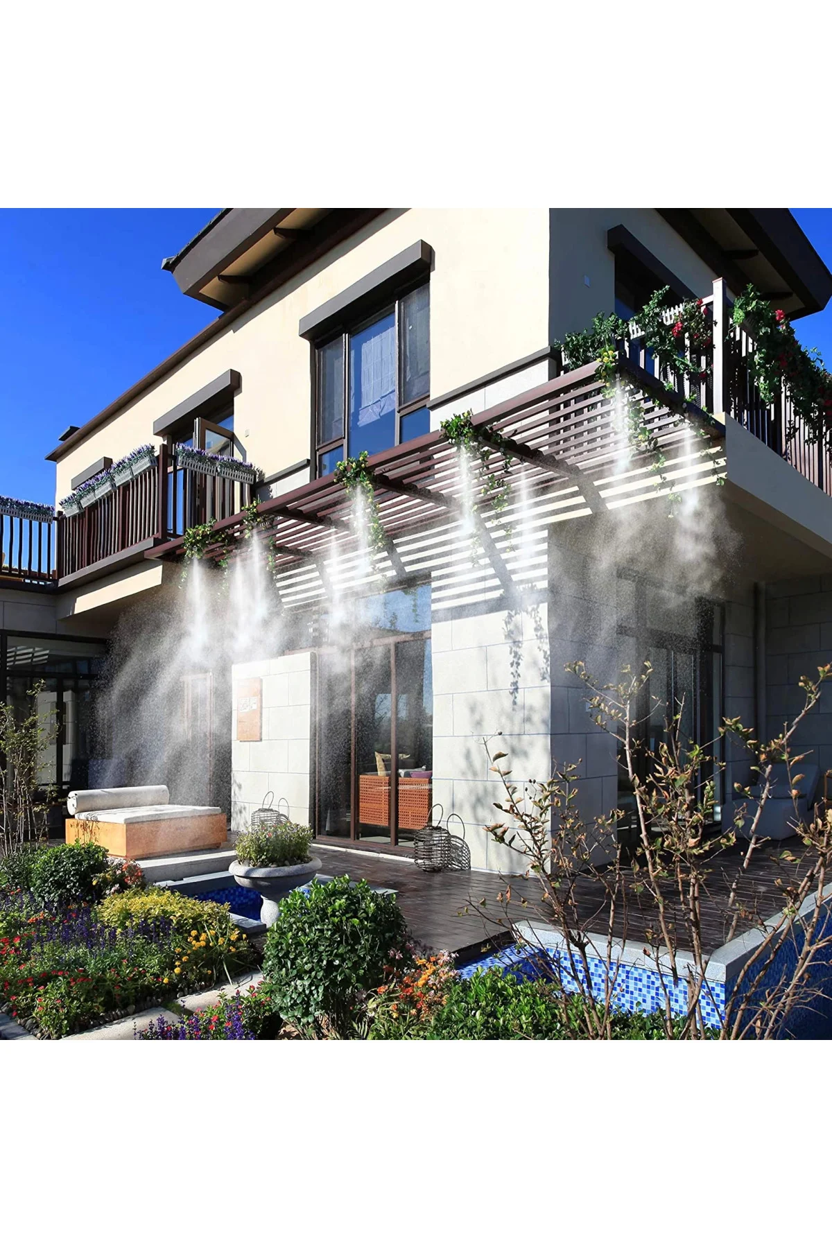 Veranda Sera Havuz Alanları Su Sisi Sistemi Dış Mekan Soğutma Kit