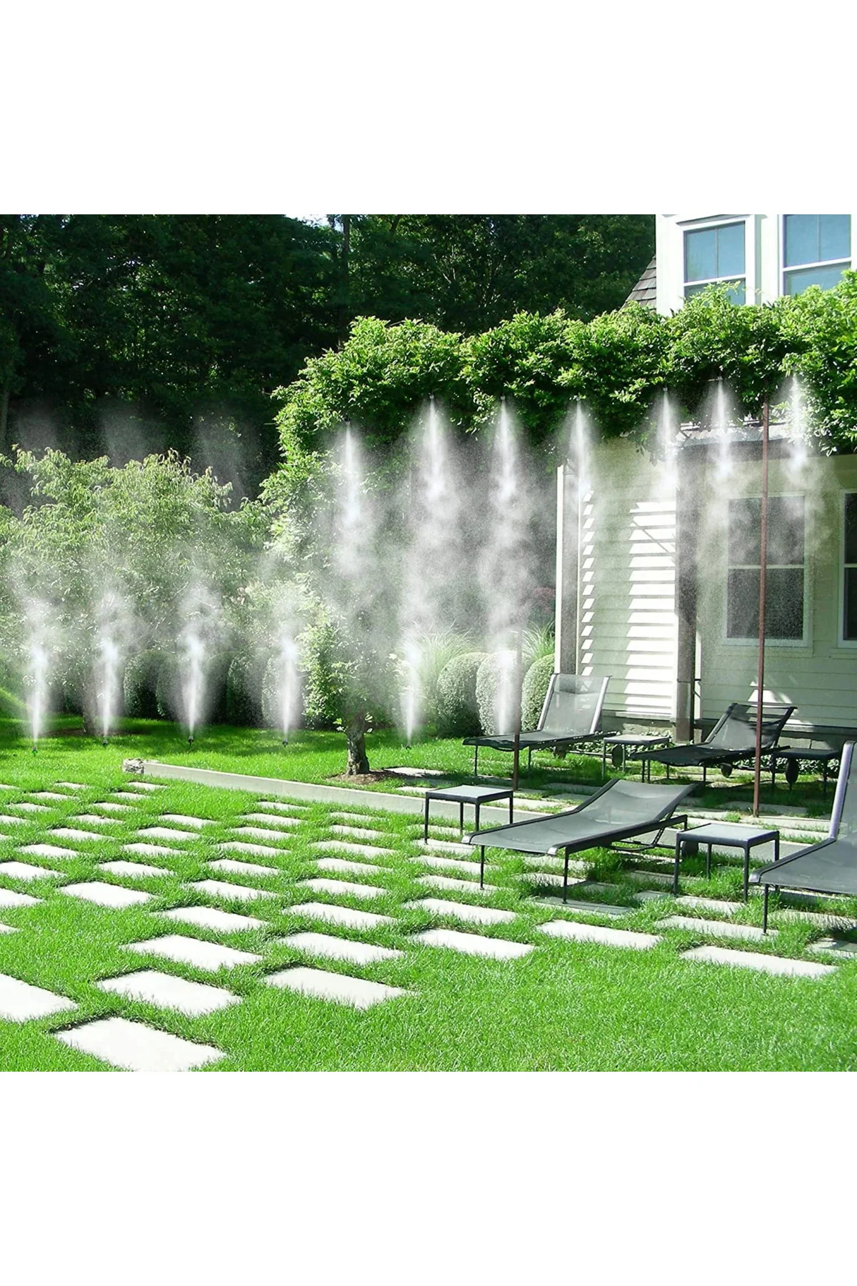 Veranda Sera Havuz Alanları Su Sisi Sistemi Dış Mekan Soğutma Kit