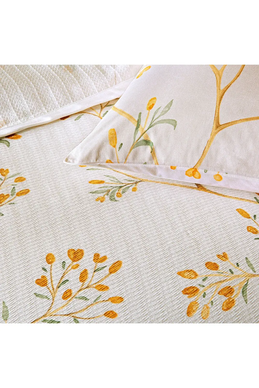 Verdant Turuncu Çift Kişilik Pamuklu Pike Takımı