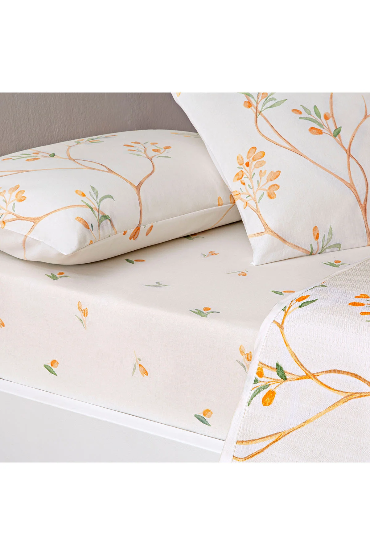 Verdant Turuncu Çift Kişilik Pamuklu Pike Takımı