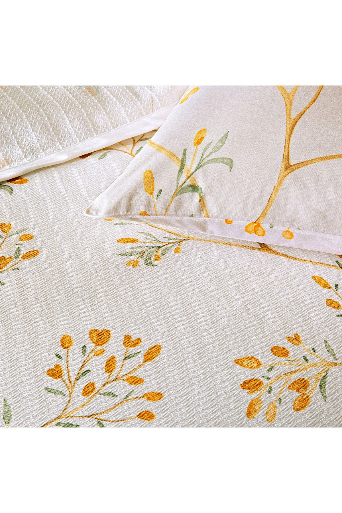 Verdant Turuncu Çift Kişilik Pamuklu Pike Takımı