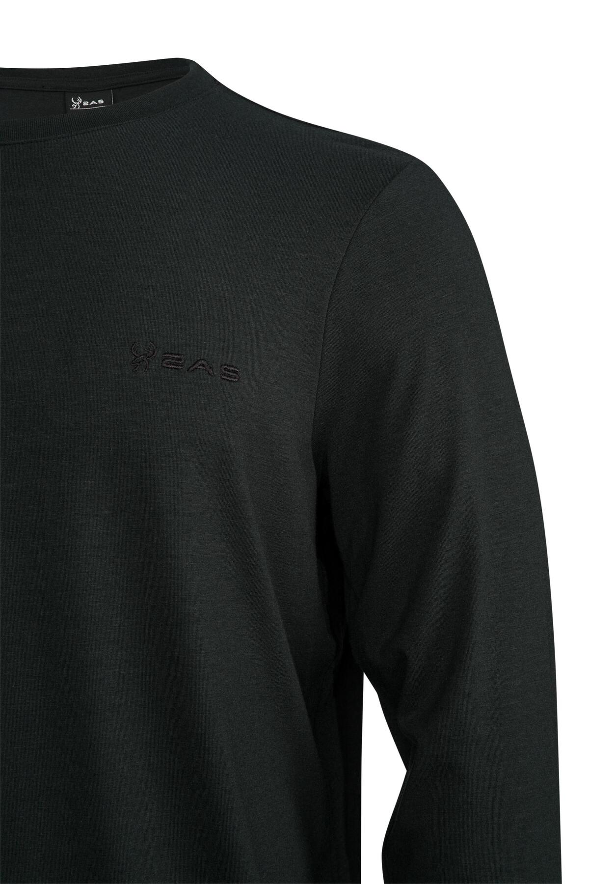 2As Vernon Erkek Uzun Kol Viloft T-Shirt Siyah