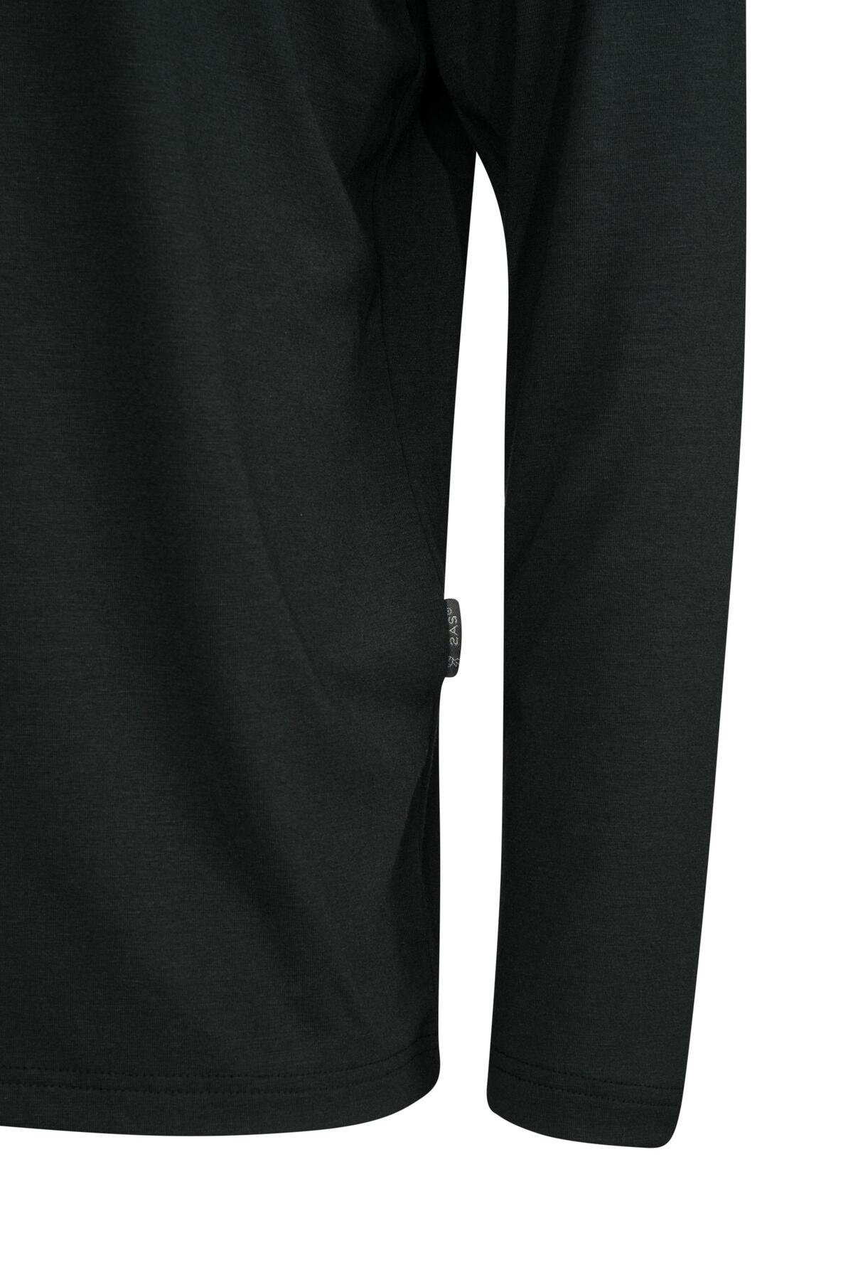 2As Vernon Erkek Uzun Kol Viloft T-Shirt Siyah