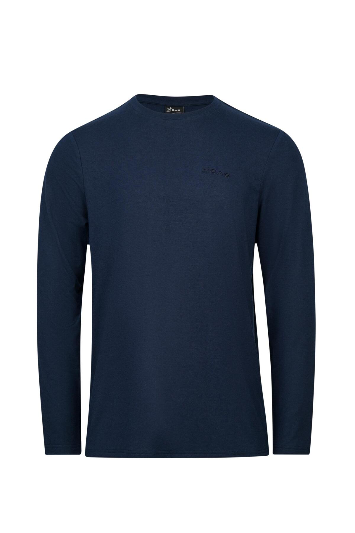 2As Vernon Erkek Uzun Kol Viloft T-Shirt Lacivert