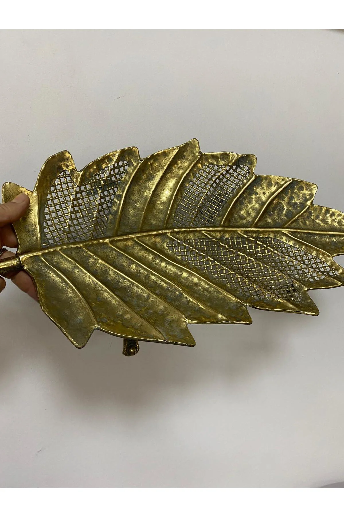 Vero Metal Yaprak Tabak Dekoratif Kase Küçük 50*23/5*10