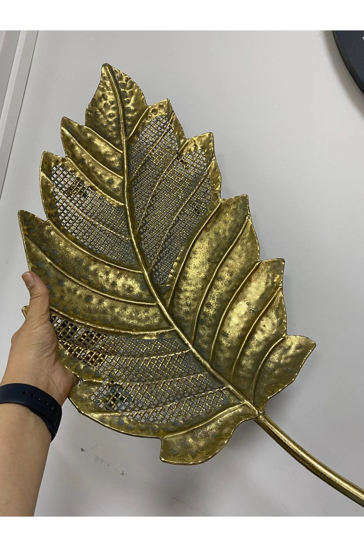 Vero Metal Yaprak Tabak Dekoratif Orta Boy 65*30 cm