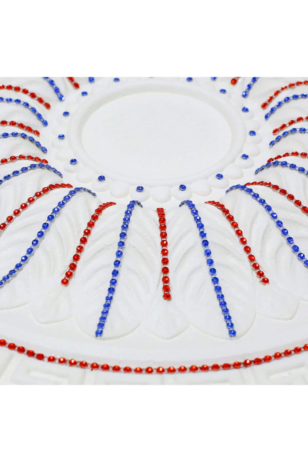 Versace Desenli Stropiyer Bordo Mavi Taşlı Tavan Lamba Göbeği  40