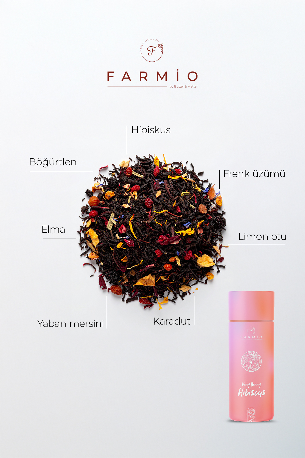 VERY BERRY HIBISKUS – 12 poşet – Frenk Üzümü, Böğürtlen, Hibiskus