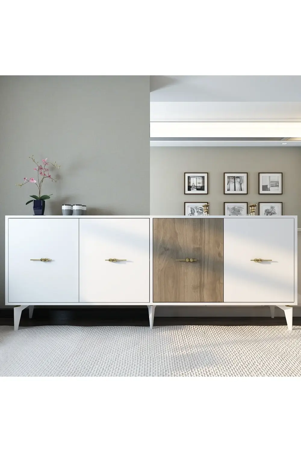 VERYY 180 CM KONSOL (KX180) BEYAZ-CEVİZ