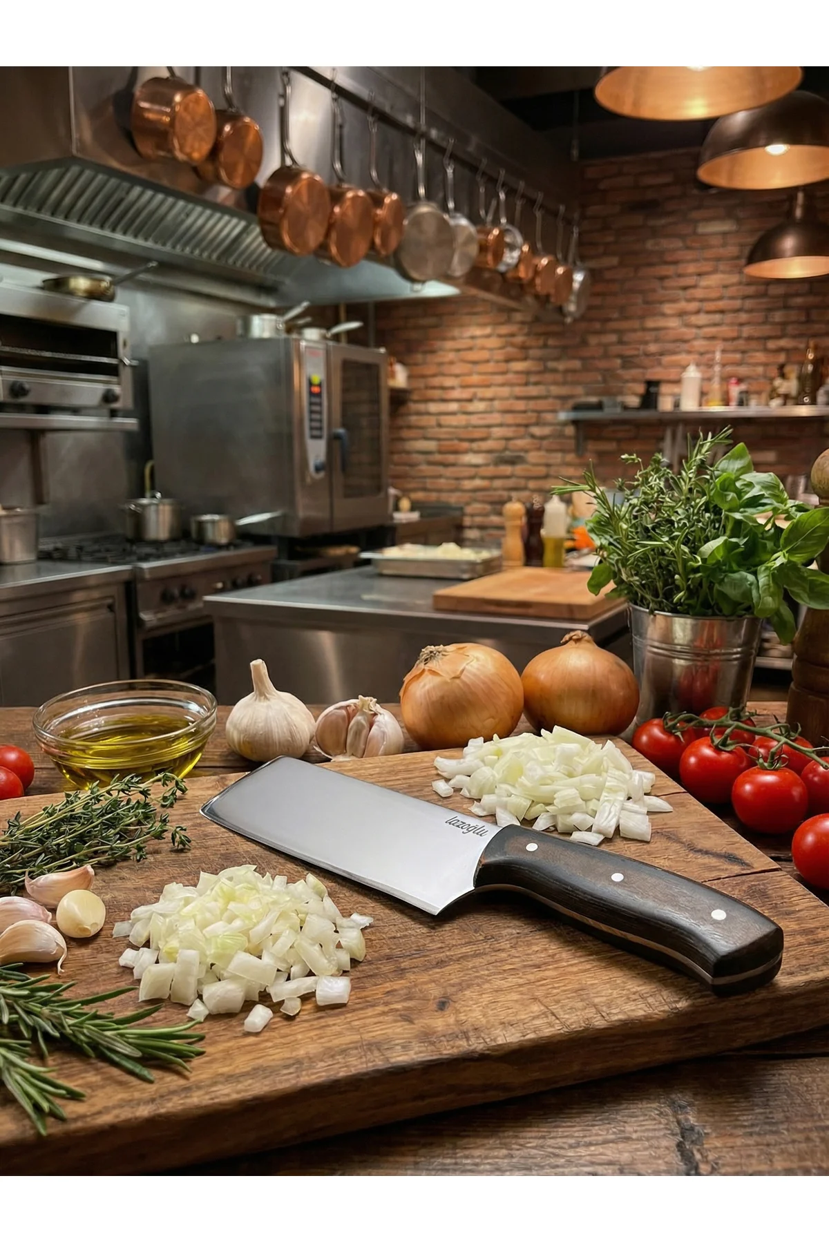 Verzalit Saplı Profesyonel Şef Bıçağı – Paslanmaz Çelik, Ergonomi