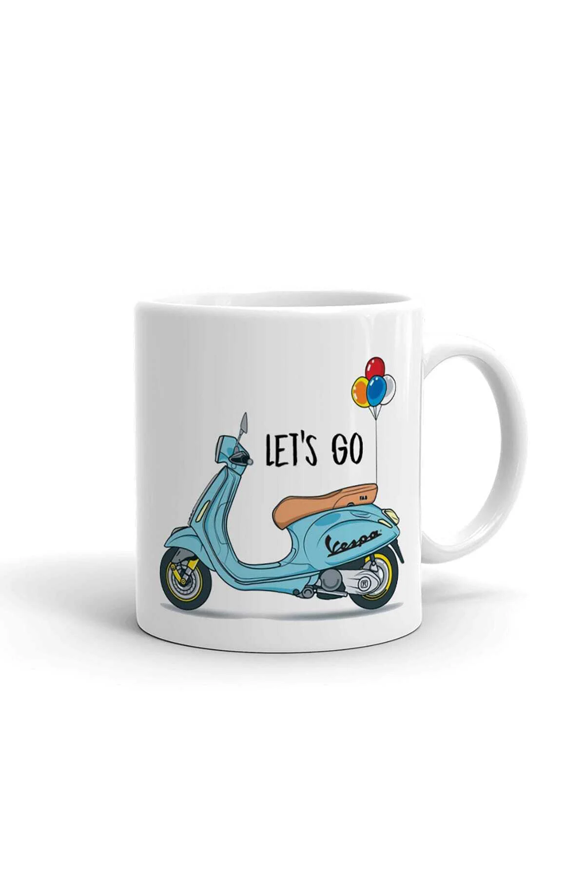 Vespa Let's Go Seramik ithal Porselen Seramik Kupa Bardak