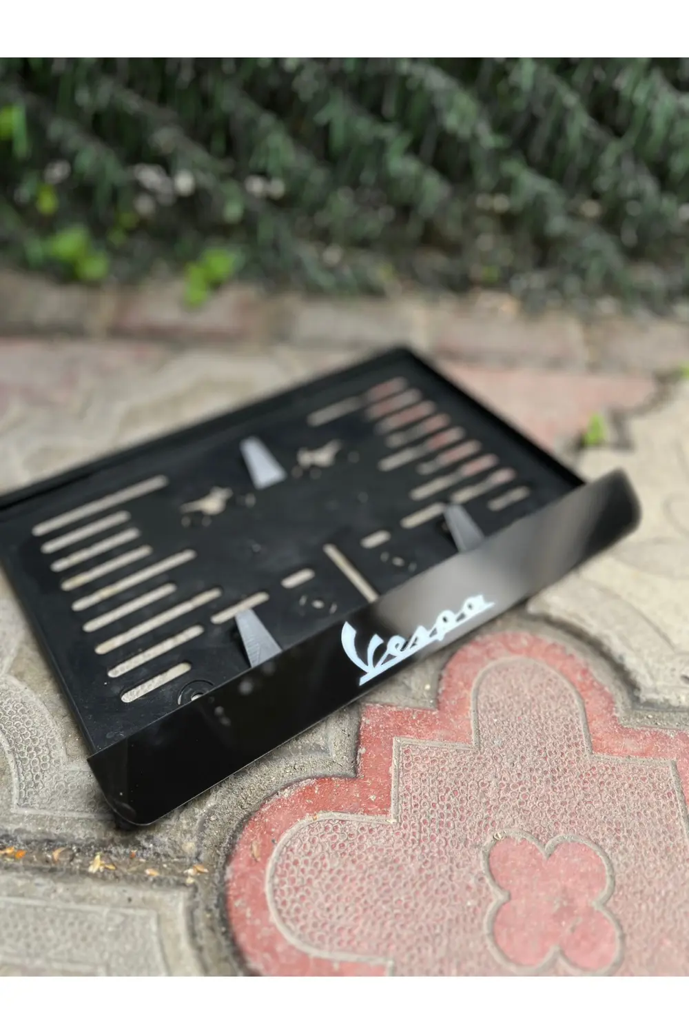 Vespa uyumlu Motorsiklet Plakalık Siyah Zemin 3MM Pleksi