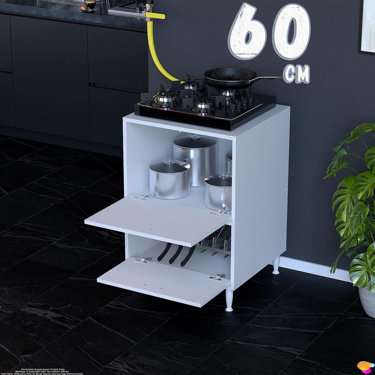 Vesta 60 cm İki Kapaklı Çok Amaçlı Set Üstü Ocak Dolabı Fırınlık Vesta 60 cm İki Kapaklı Çok Amaçlı Set Üstü Ocak Dolabı Fırınlık