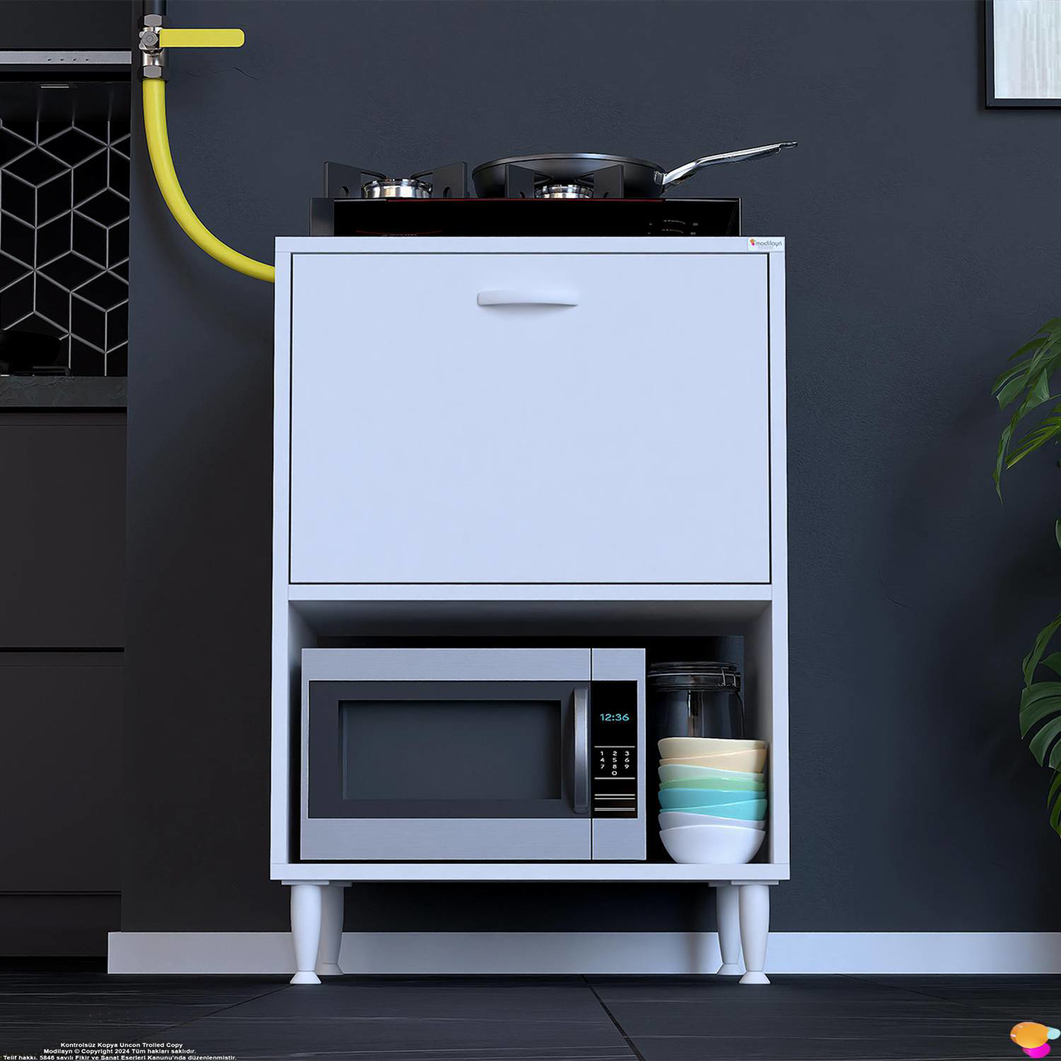 Vesta 60 cm Üstten Kapaklı Beyaz Çok Amaçlı Set Üstü Ocak Dolabı Vesta 60 cm Üstten Kapaklı Beyaz Çok Amaçlı Set Üstü Ocak Dolabı - Görsel 3