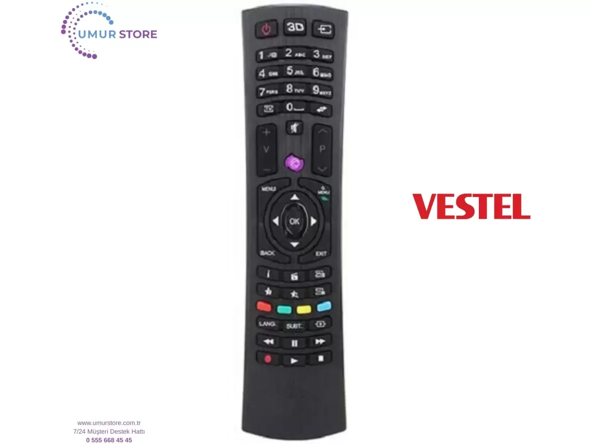 Vestel İle Uyumlu 48FD5400 Uydu Alıcılı LED TV Kumandası