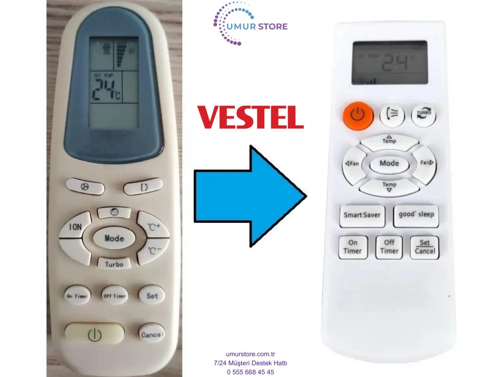 Vestel Klima Kumandası Vestel Klima Kumandası