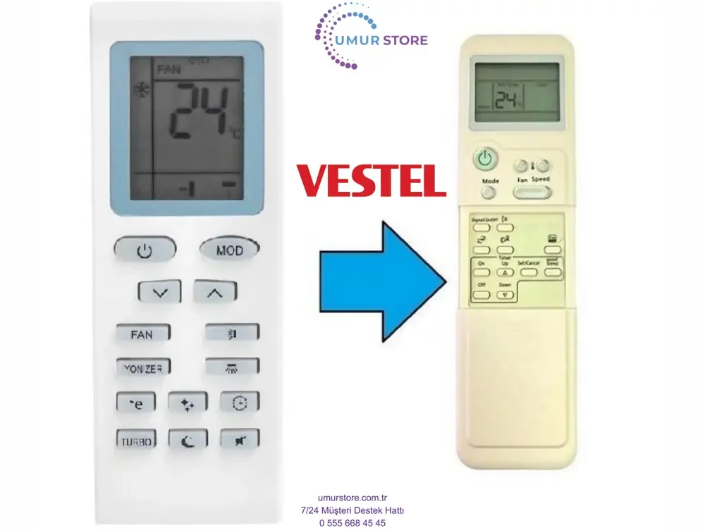 Vestel-Seg-Regal-Finlux Duvar Tipi Klima Kumandası Vestel-Seg-Regal-Finlux Duvar Tipi Klima Kumandası