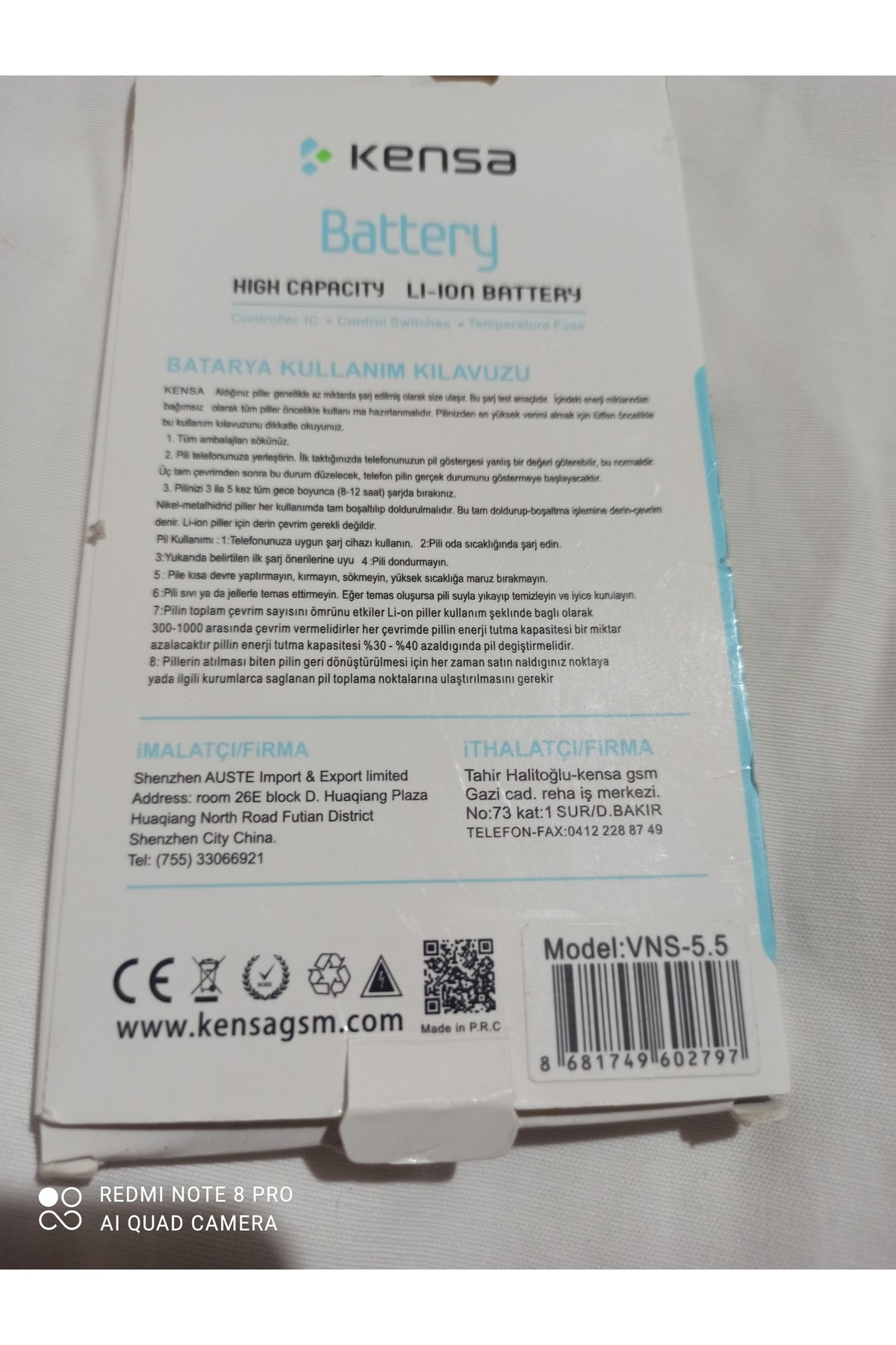 Vestel Venus 5.5 V Vestel Venüs 5.5 V Sıfır Batarya Pil