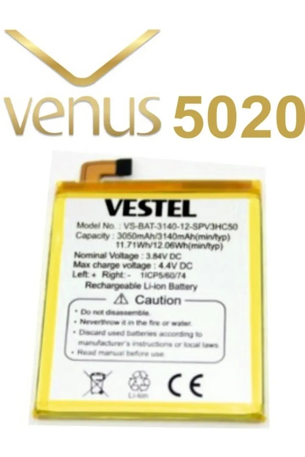 Vestel Venüs V3 5020 Pil Batarya 3050 Mah Vestel Venüs V3 5020 Pil Batarya 3050 Mah