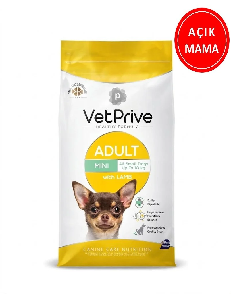 Vet Prive Kuzu Etli Küçük Irk Yetişkin Köpek Maması 1 Kg AÇIK Vet Prive Kuzu Etli Küçük Irk Yetişkin Köpek Maması 1 Kg AÇIK