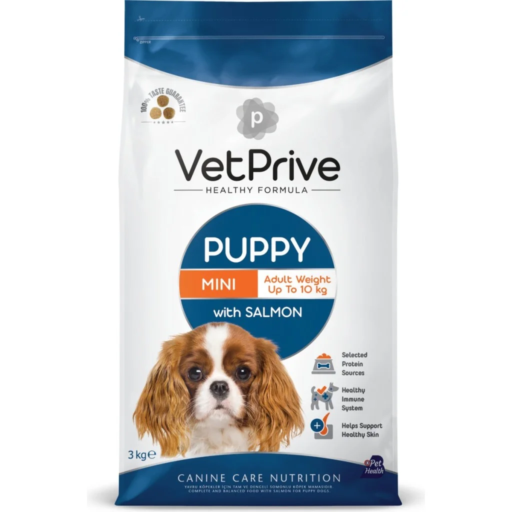Vet Prive Mini Puppy Salmon Yavru Köpekler için Somonlu Mama 3 Kg