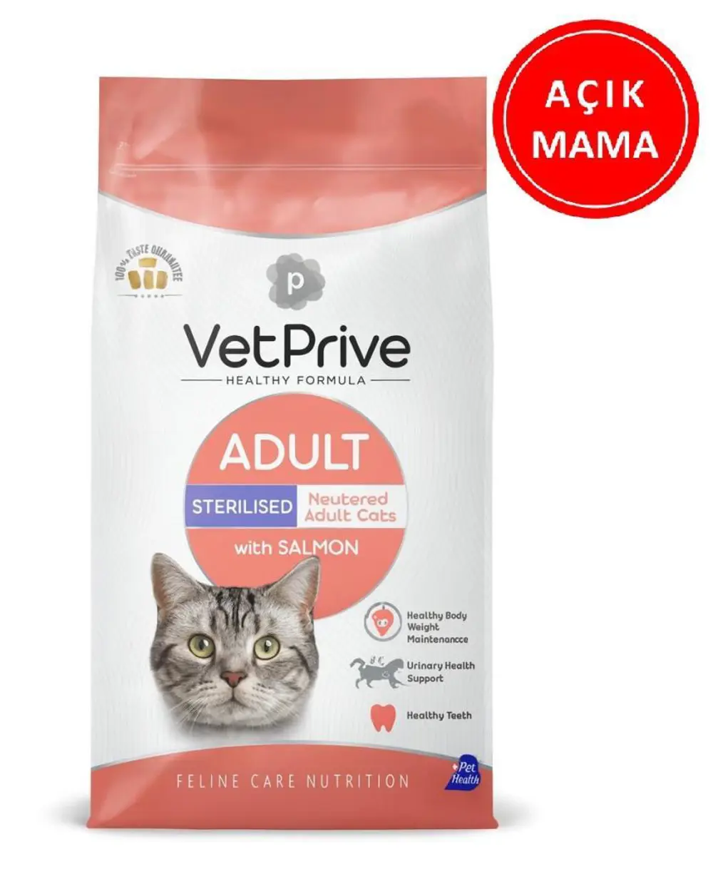 Vet Prive Sterilised Somonlu Kısırlaştırılmış Kedi Maması 1 Kg AÇ