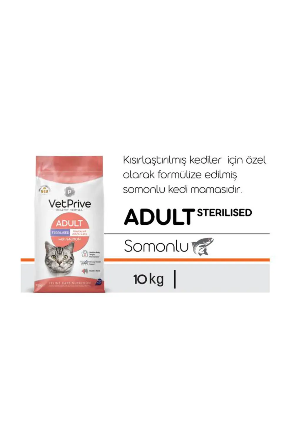 Vet Prive Sterilised Somonlu Kısırlaştırılmış Kedi Maması 10 Kg Vet Prive Sterilised Somonlu Kısırlaştırılmış Kedi Maması 10 Kg
