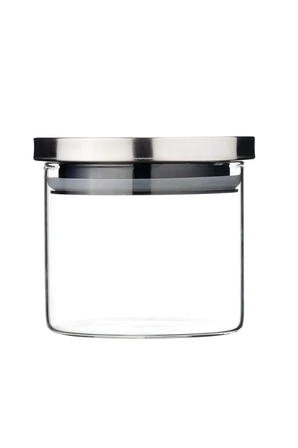 Vetro Yuvarlak Çelik Kapak Cam Saklama Kabı Seti 5 Parça