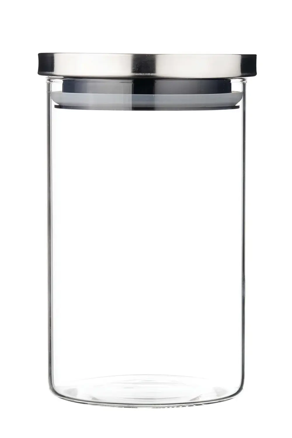 Vetro Yuvarlak Çelik Kapak Cam Saklama Kabı Seti 5 Parça