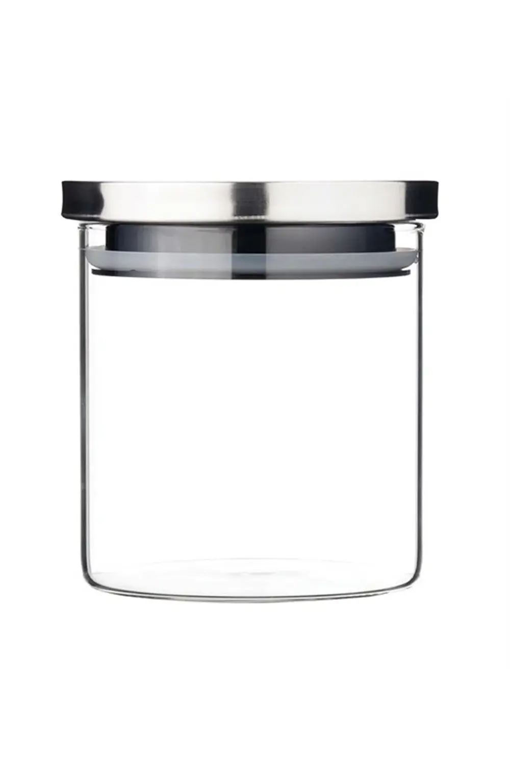 Vetro Yuvarlak Çelik Kapak Cam Saklama Kabı Seti 5 Parça