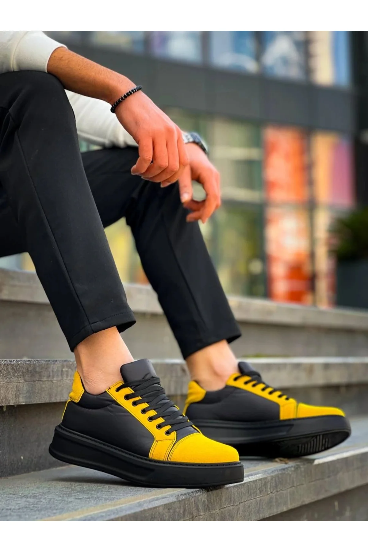 Vexor KB-X46 Kuback Siyah Sarı Yüksek Siyah Taban Günlük Spor Ayakkabı Vexor KB-X46 Kuback Siyah Sarı Yüksek Siyah Taban Günlük Spor Ayakkabı