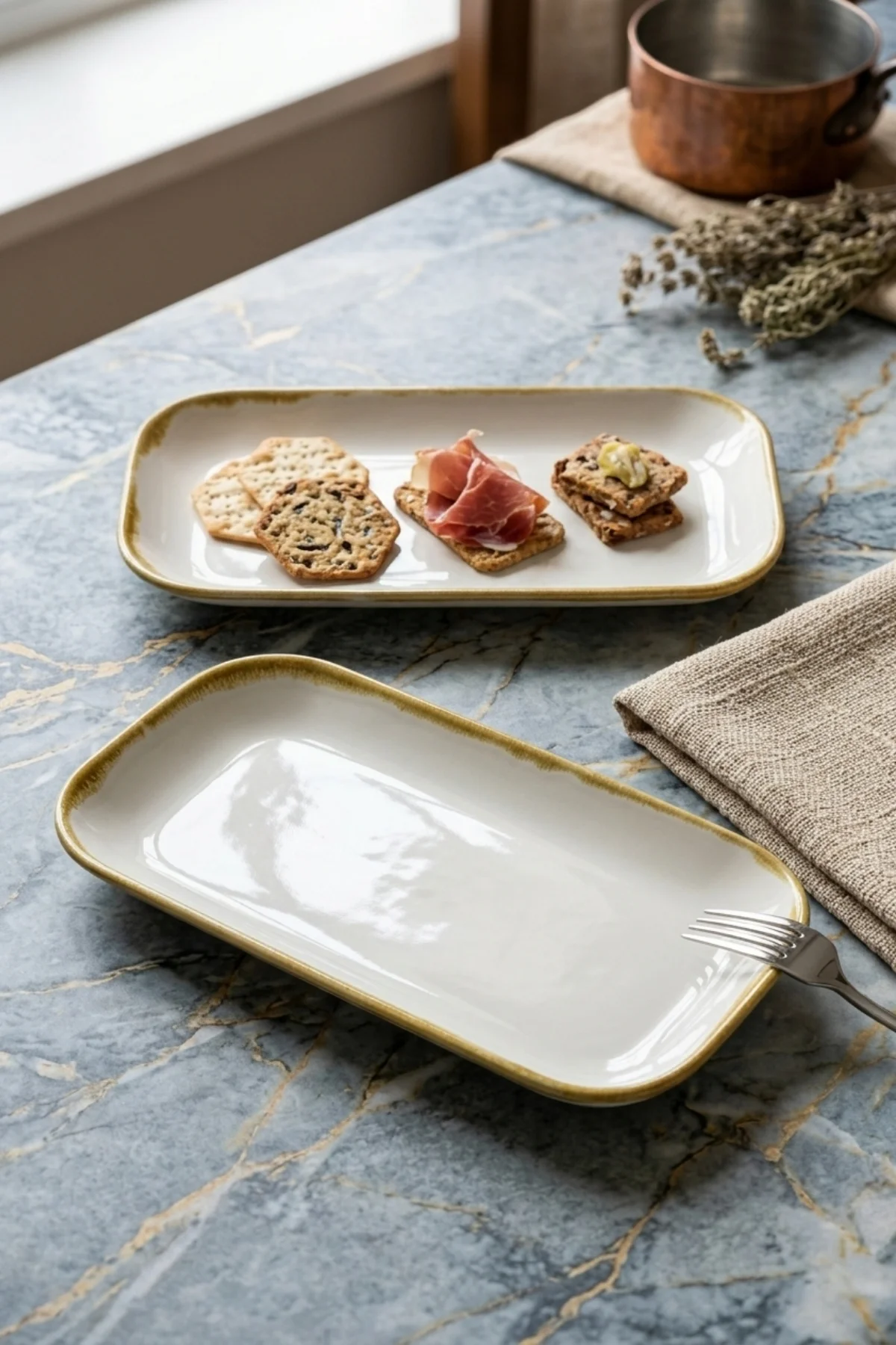 Vezura Beyaz Kayık Tabak Seti 28cm 2 Adet Profesyonel Horeca Seri
