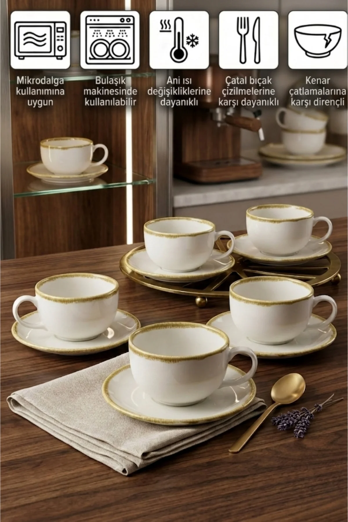 Vezura Çay-Kahve-Cappucino 6 Kişilik 12 Parça Fincan Seti Vezura Çay-Kahve-Cappucino 6 Kişilik 12 Parça Fincan Seti
