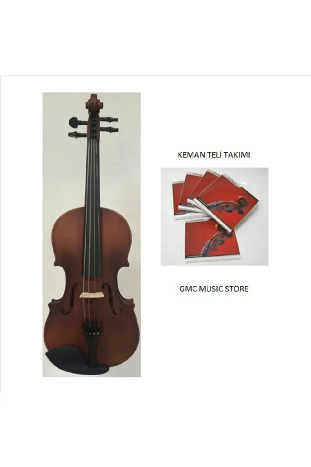 Vg001x44 Antik Mat Keman + Keman Takım Tel Seti!