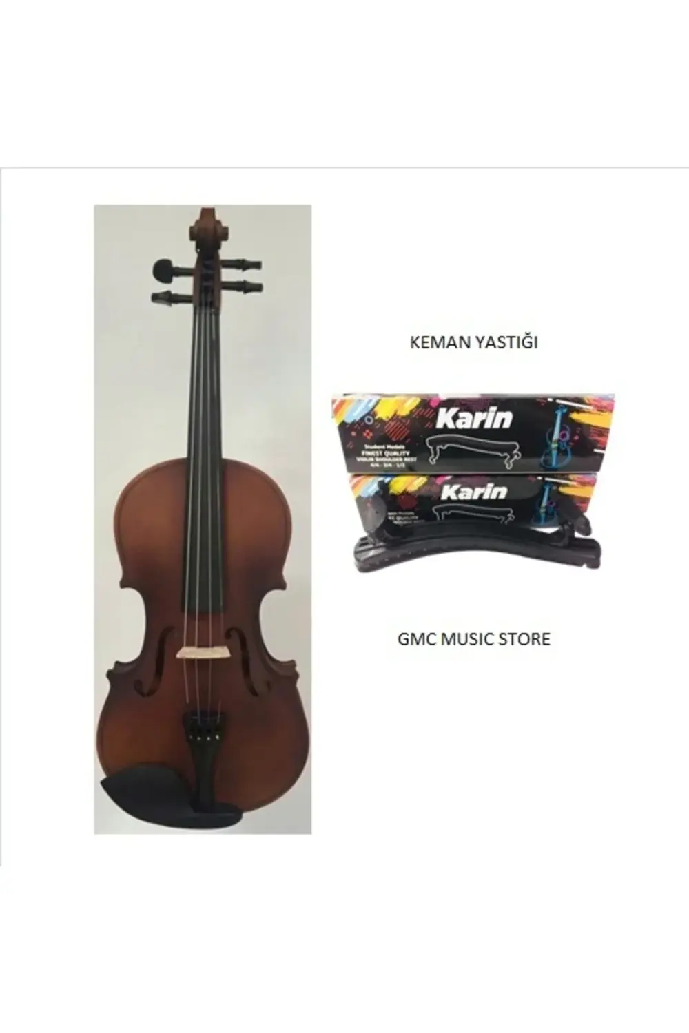Vg001x44 Antik Mat Keman + Keman Yastık Seti