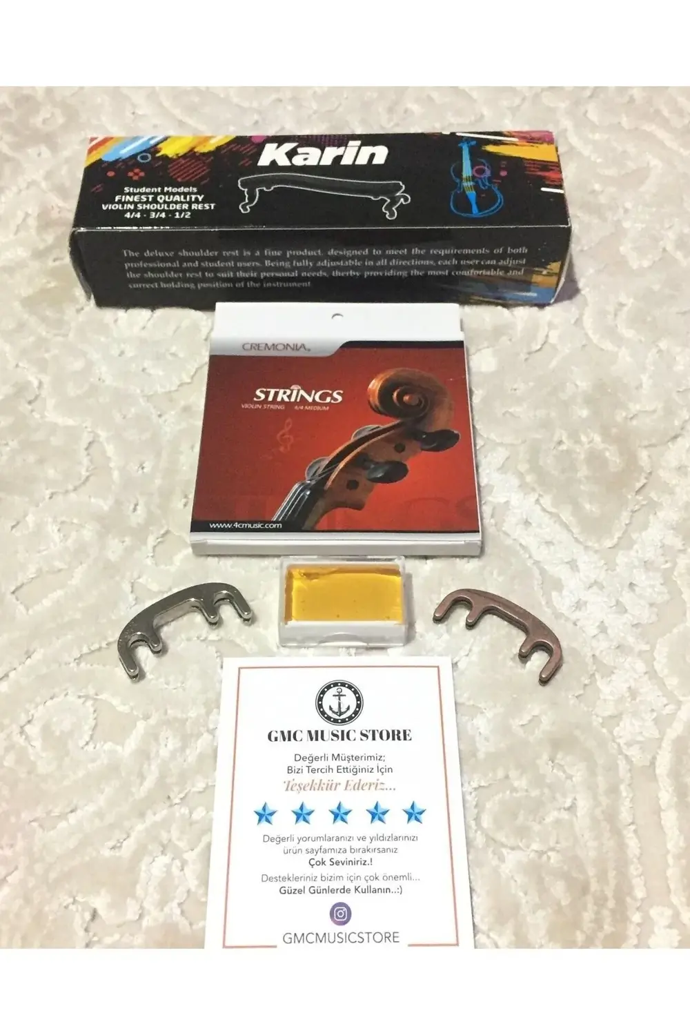 Vg001x44 Keman + Keman Susturucu + Keman Yastığı + Keman Takım Te
