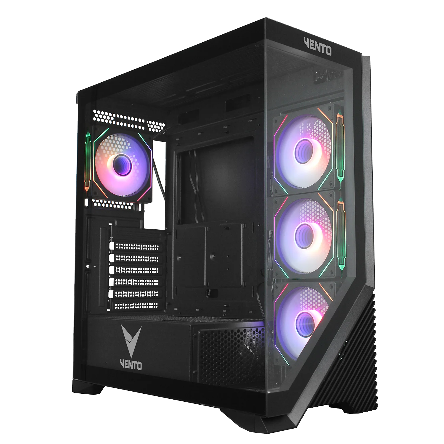 VG4202FLA 750W 80+ BR GEN5 4x12CM ARGB FAN E-ATX TEMPERLİ CAM 2xUSB2.0/1xUSB3.0 SİYAH GAMING KASA