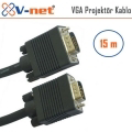 V-Net Vga 15M Video Projektör Kablosu, Gold Plated