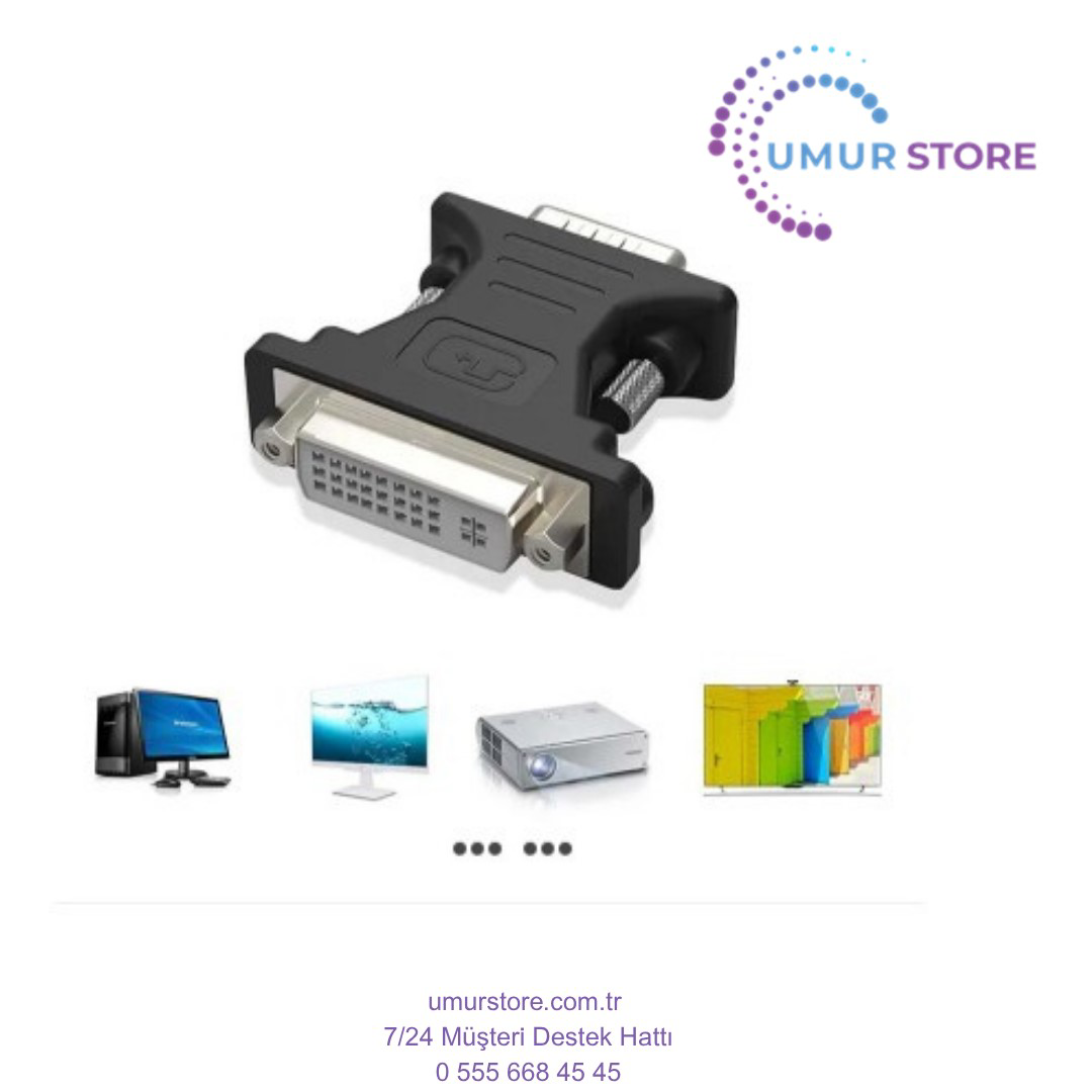 VGA DVI Çevirici VGA Erkek DVI Dişi 15 Pin VGA Erkek 24+5 Dişi DV