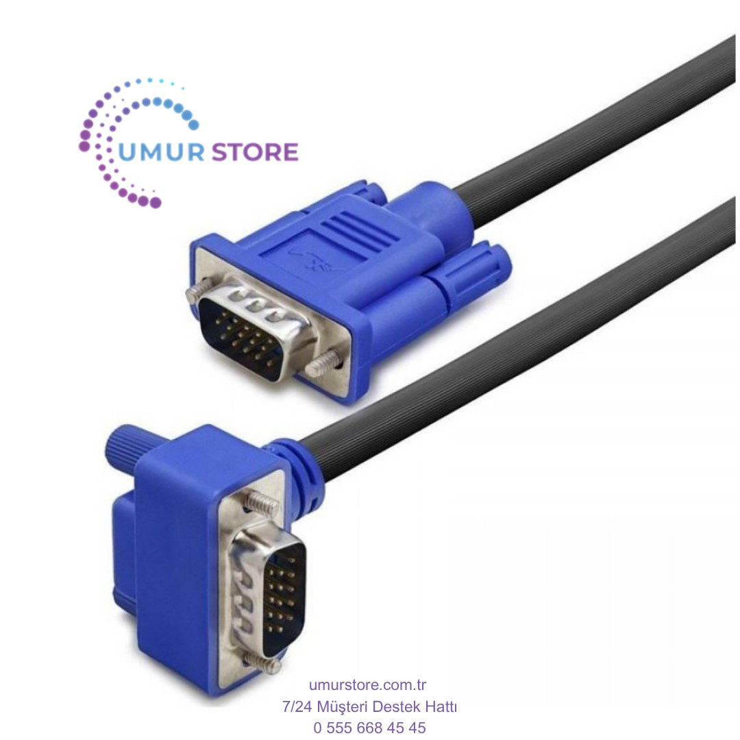 VGA Erkek Erkek 90 Derece Kablo 15 Pin VGA Doksan Derece Kablo 5m VGA Erkek Erkek 90 Derece Kablo 15 Pin VGA Doksan Derece Kablo 5m