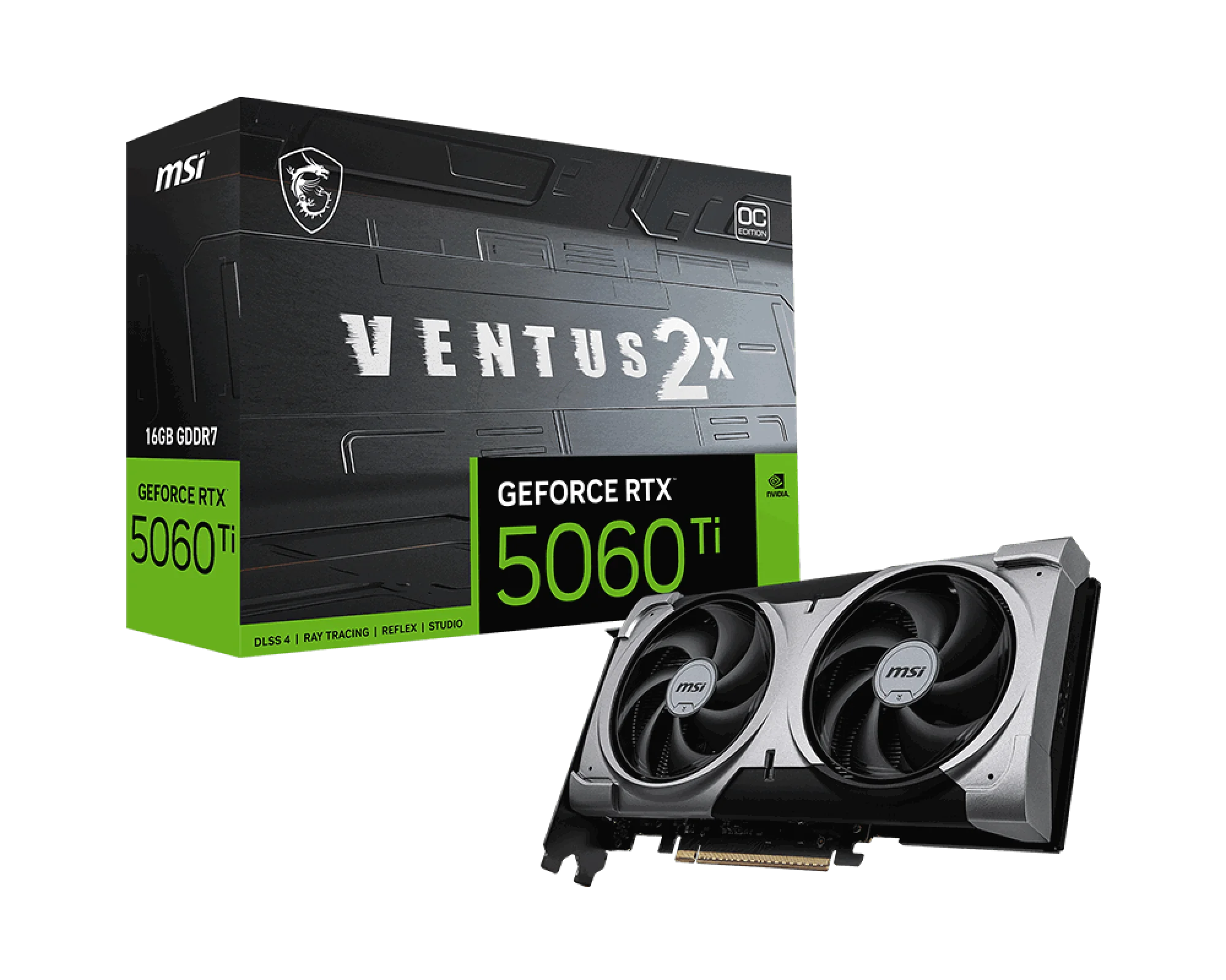 VGA GEFORCE RTX 5060 TI 16G VENTUS 2X OC PLUS RTX5060TI 16GB GDDR7 128B DX12 PCIE 5.0 X16 (3XDP 1XHDMI)