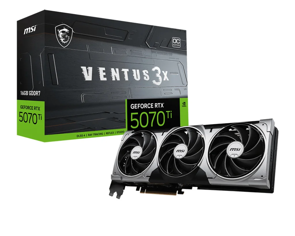 VGA GEFORCE RTX 5070 TI 16G VENTUS 3X1 OC RTX5070TI 16GB GDRR7 256B DX12 PCIE 5.0 X16 (3XDP 1XHDMI) Fiyatı, Yorumları ve Özellikleri