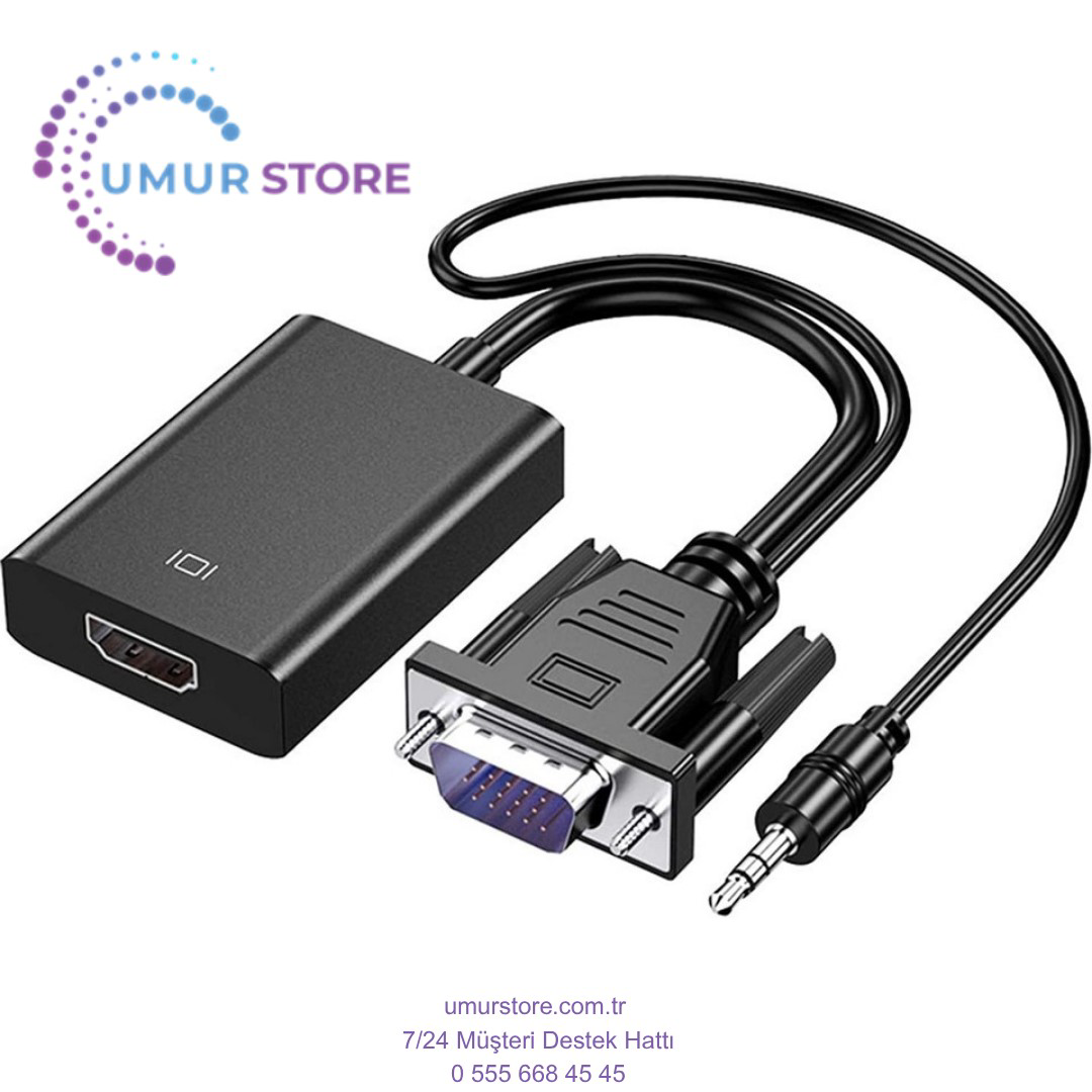 VGA HDMI Aktif Dönüştürücü VGA To HDMI Kablolu VGA Erkek HDMI Diş