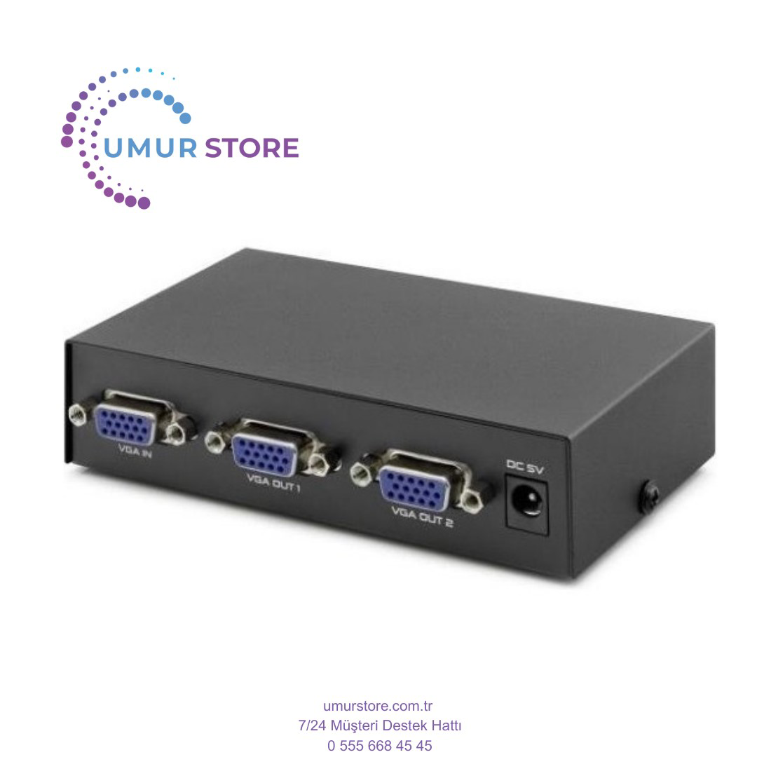 VGA Splitter Switch 2 Port 200MHZ Çoklu Ekran Çoklayıcı VGA Splitter Switch 2 Port 200MHZ Çoklu Ekran Çoklayıcı