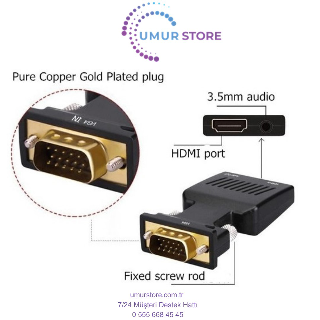 Herz Vga To Hdmi Çevirici Dönüştürücü Herz Vga To Hdmi Çevirici Dönüştürücü