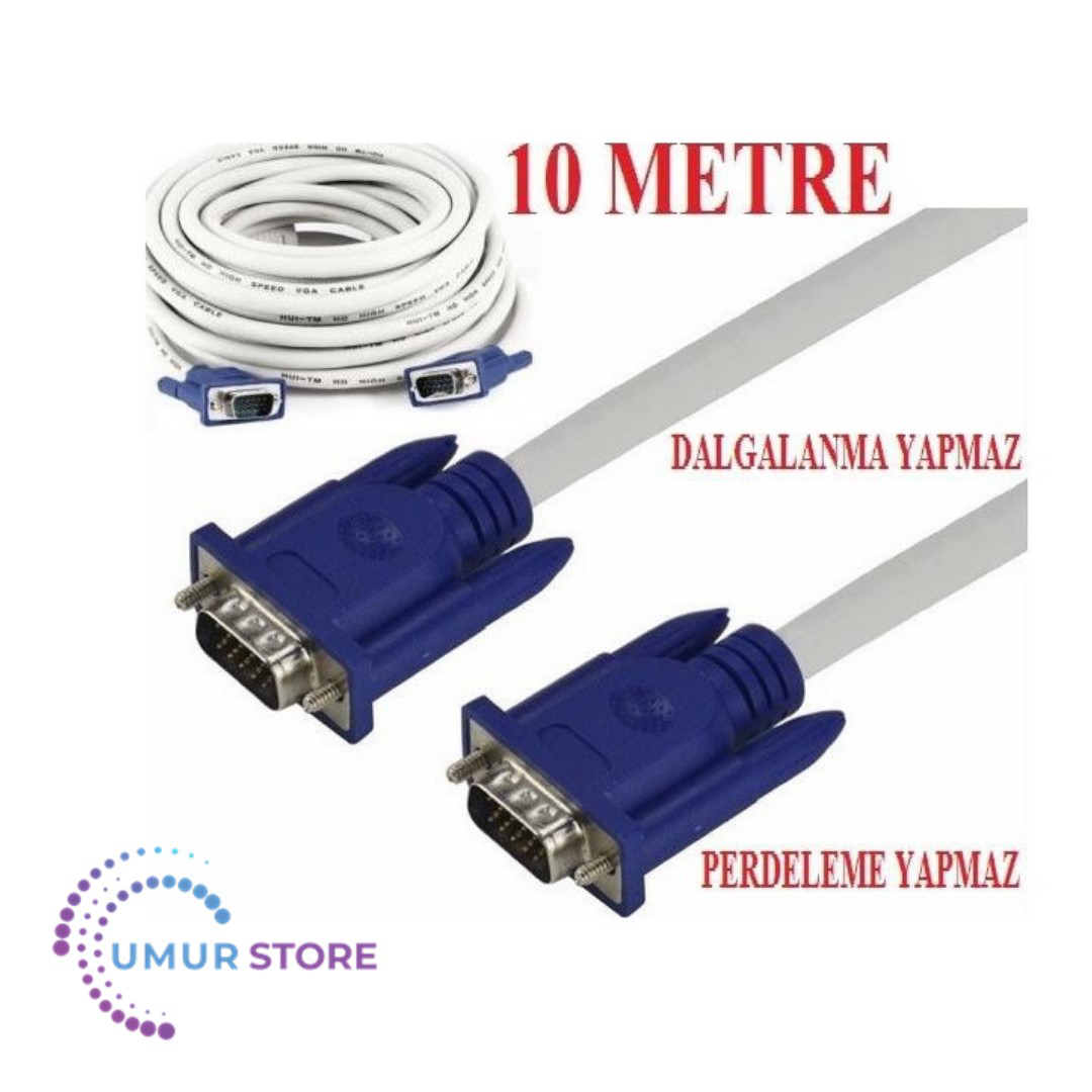 Vga To Vga 10 Metre Bilgisayar Laptop Projeksiyon Bağlantı Kablos Vga To Vga 10 Metre Bilgisayar Laptop Projeksiyon Bağlantı Kablos